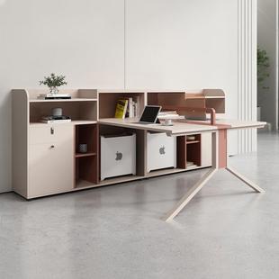 双人财务办公桌面对面简约现代职员四工位办公室卡座办公桌椅组合