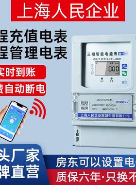 上海人民电表三相四线预付费380V互感器多功能扫码付费智能电能表