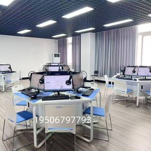 学校机房微机室五边形六边形电脑桌实验培训实训活动八边形操作台