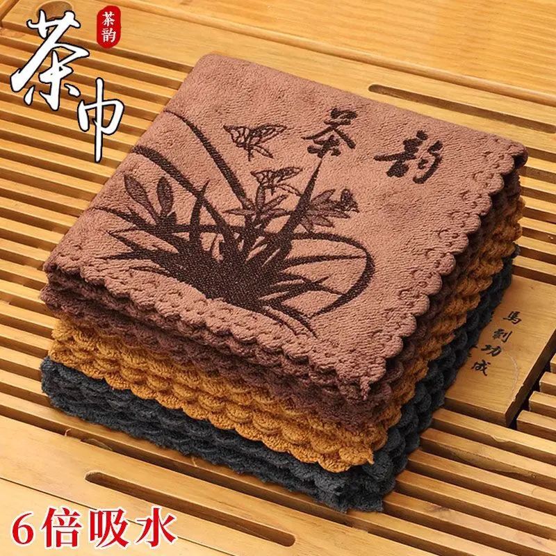 加厚高档速干棉麻茶巾图片