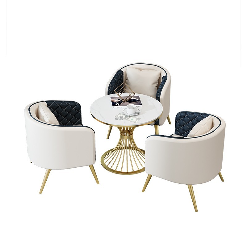 售楼处酒店宾馆单人m沙发椅轻奢现代洽谈商务休闲会客沙发桌椅组