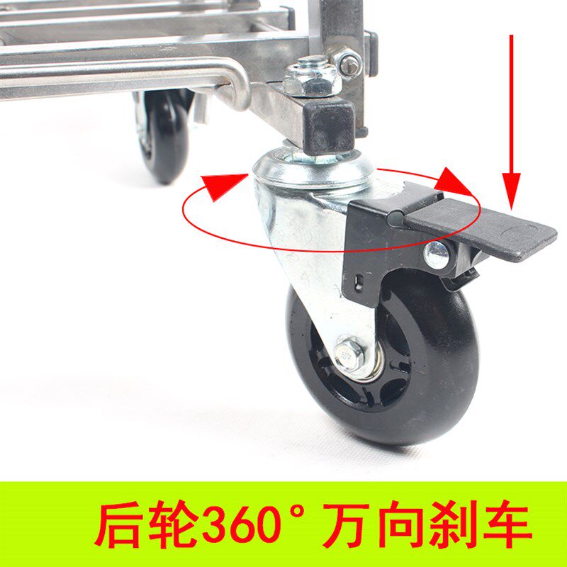 四轮万向不锈钢购物车 拉杆车 便携行李车拉货车手拉车小推车布袋,收纳整理,便携购物车,淘宝优惠券,粉丝福利购,淘宝优惠卷