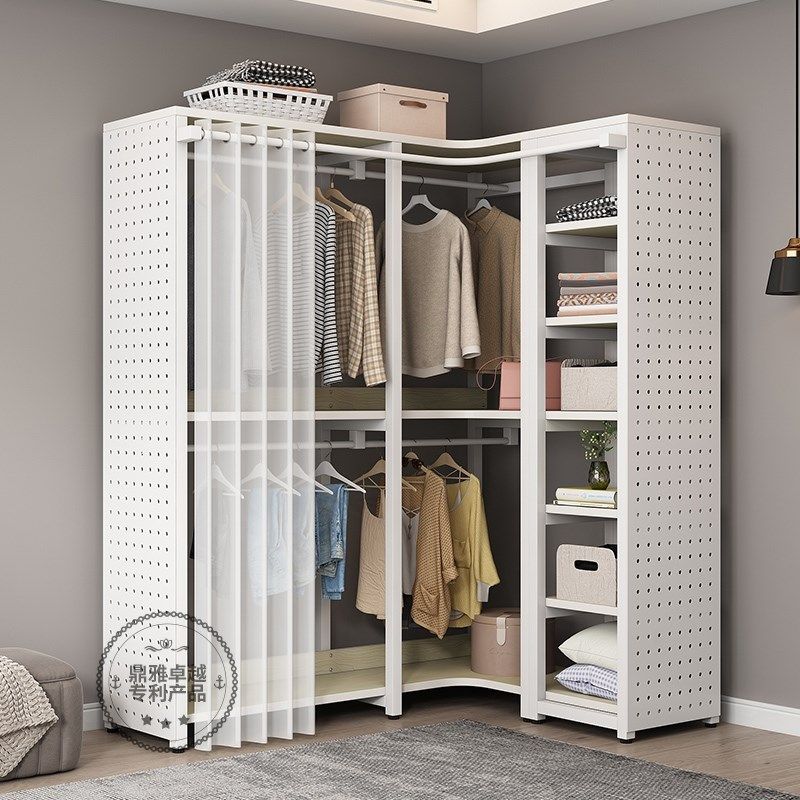 步入式衣帽间转角金属衣帽架落地卧室洞洞板挂衣架置物架衣柜家用,住宅家具,衣帽架,淘宝优惠券,粉丝福利购,淘宝优惠卷