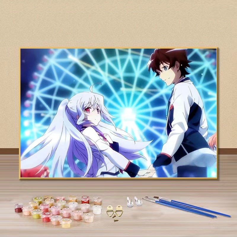 艾拉 水柿司可塑性记忆卡通人物diEy数字油画手绘填色涂鸦画装饰