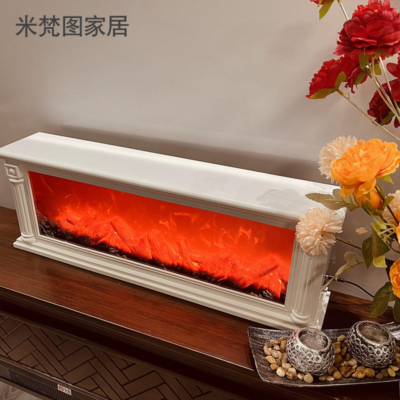 仿真壁炉火焰灯假柴火焰复古欧式客厅摆件火焰灯白色火炉气氛灯