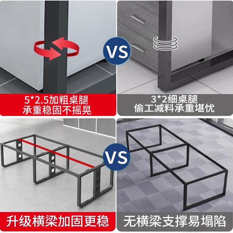办公桌员工位2j四4人位职员电脑桌屏风卡位简约办公室家具桌椅组