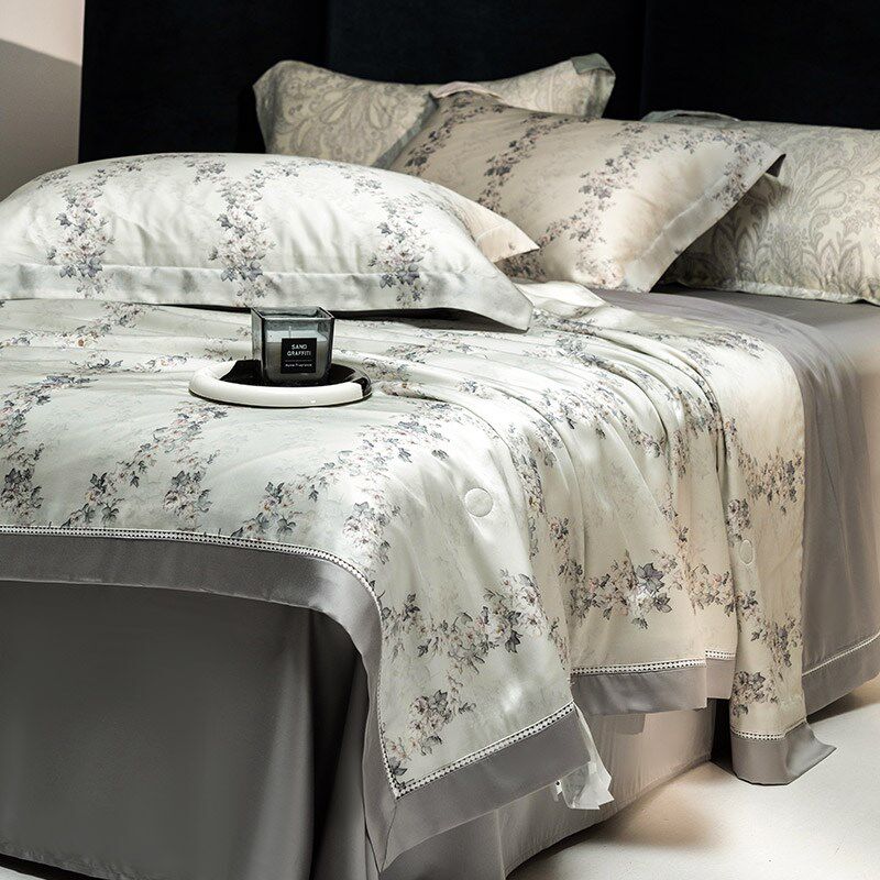 A类夏季轻奢100SLF天丝夏凉被空调被四件套镂空T水洗机洗凉感裸睡