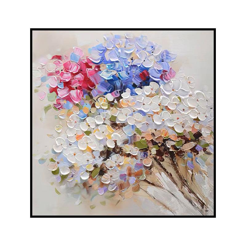 画顺丰手绘象抽画客厅壁画幸福花开餐厅装饰油现代KKB简约入户门图片