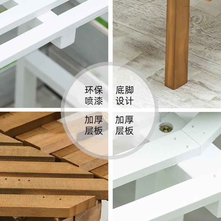 实木花架子置物架阳台客厅落地式多肉铁艺花盆托架阶梯式植物户外