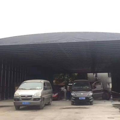 电动户外推拉雨棚移动雨蓬仓库移动推拉篷活动伸缩式雨棚