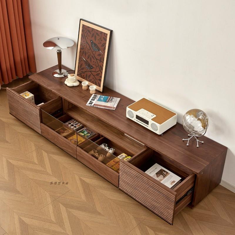 北带美黑胡桃木电视柜灯厅日式简约式意实木落地DSG-095视听柜202