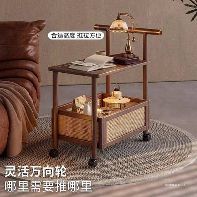 新款茶水柜小推车网红非实木沙发边几中古可移动茶几客厅边柜餐车