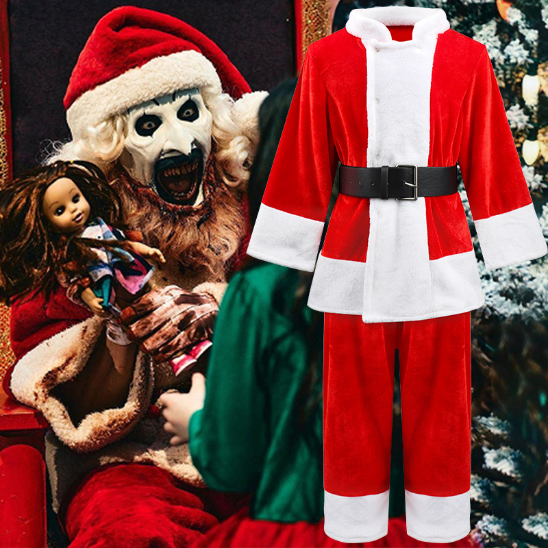 欧美跨境断魂小丑3圣诞老人cosplay圣诞节装聚会派对礼服儿童