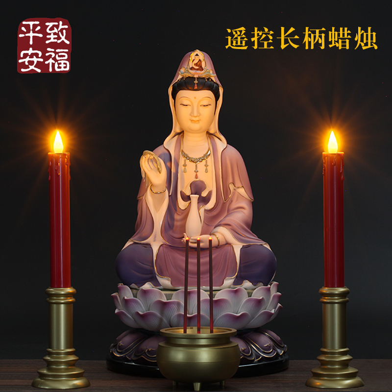 led智能电子杆蜡烛p 供佛红蜡烛供佛灯长明灯禅修许愿充电蜡烛