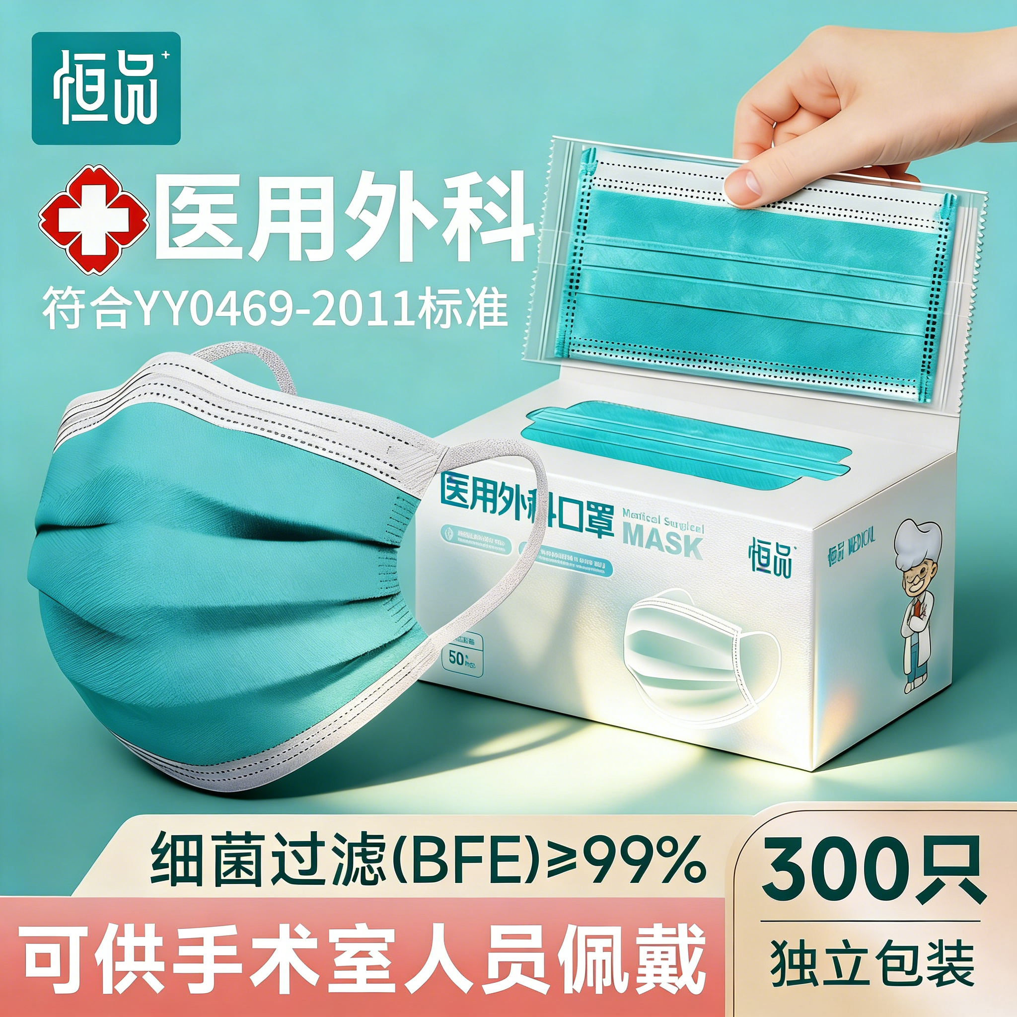 医护人员可用】灭菌医用外科口罩