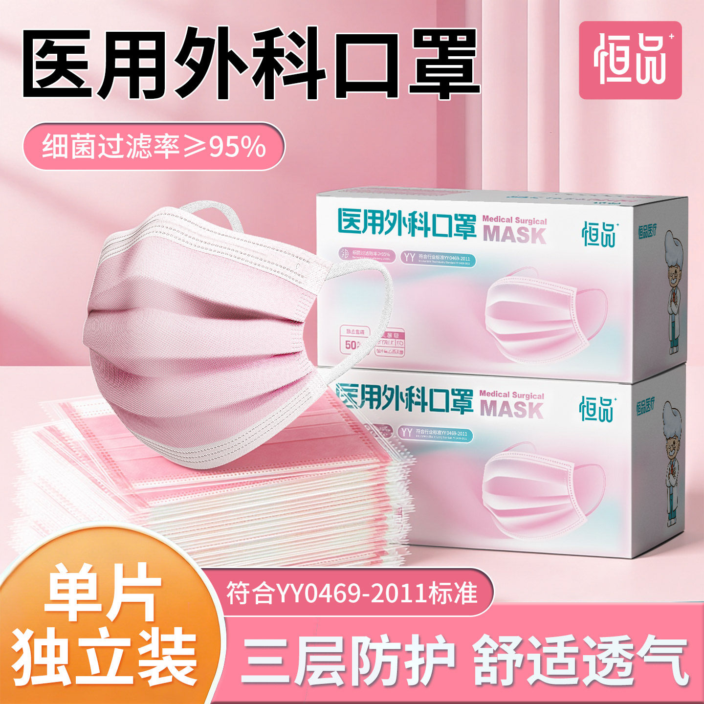 三层防护】正品灭菌医用外科口罩