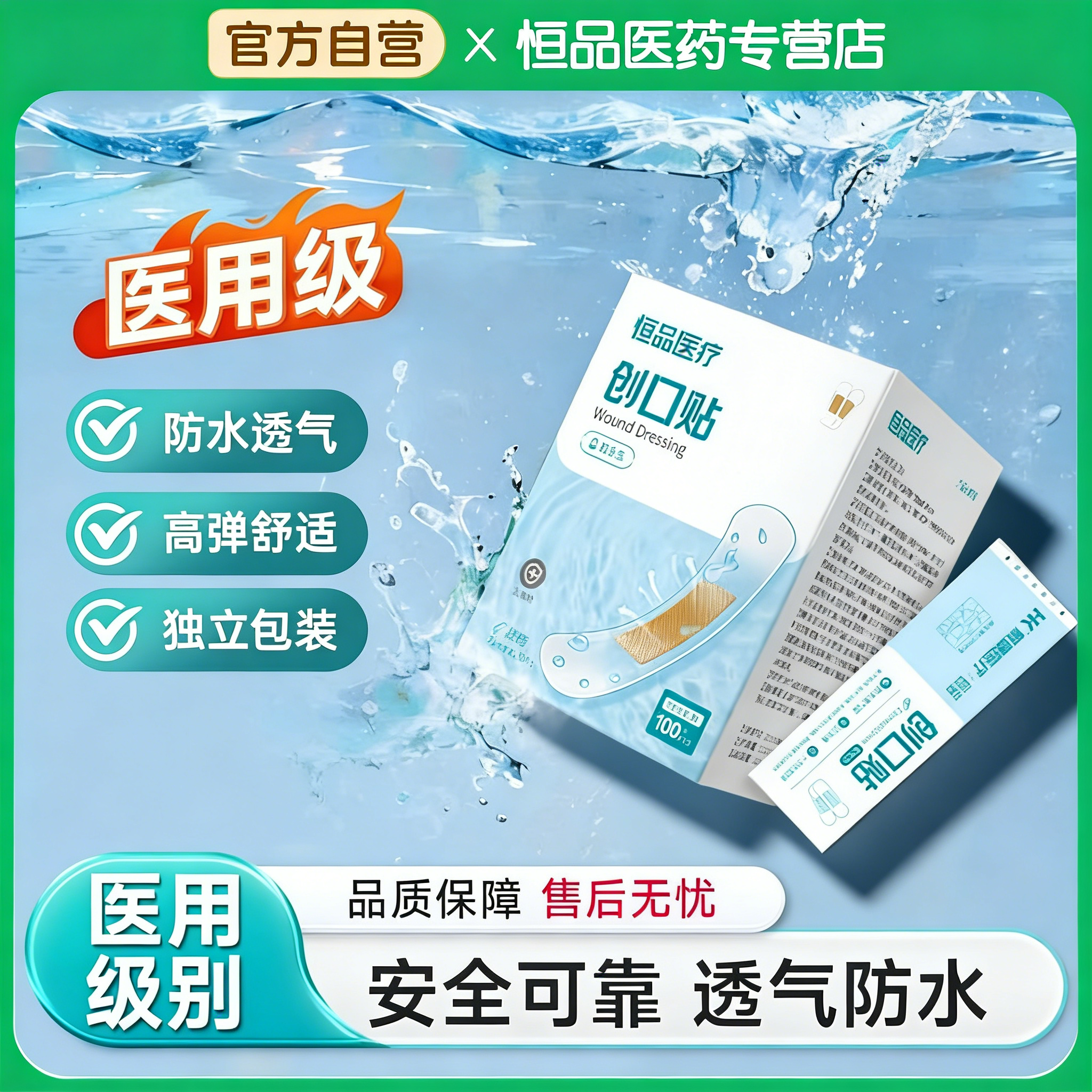 医用级透明创口贴防水止血亲肤低敏透气大人儿童洗澡磨脚擦伤卡通