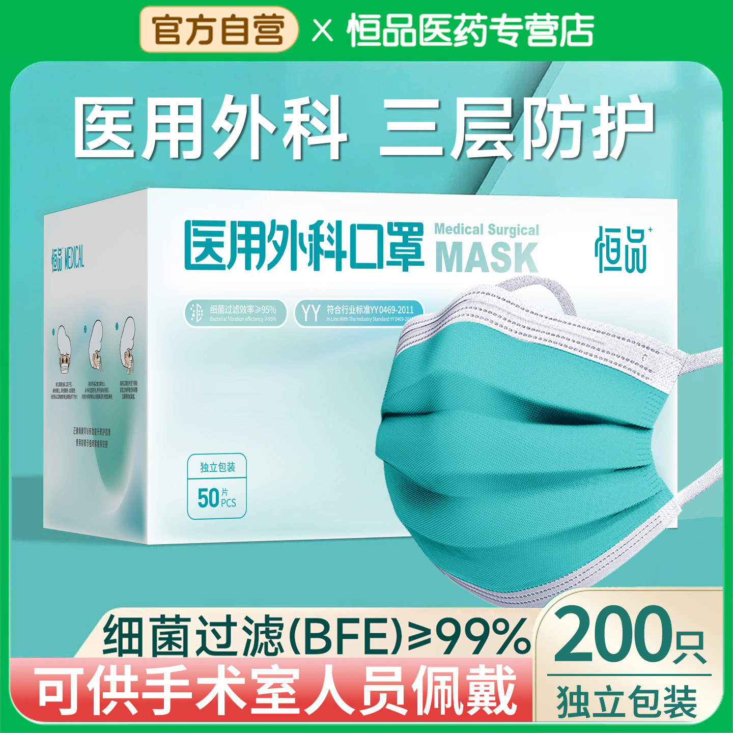灭菌级医用外科口罩一次性医疗三层防护官方正品独立包装预防流感