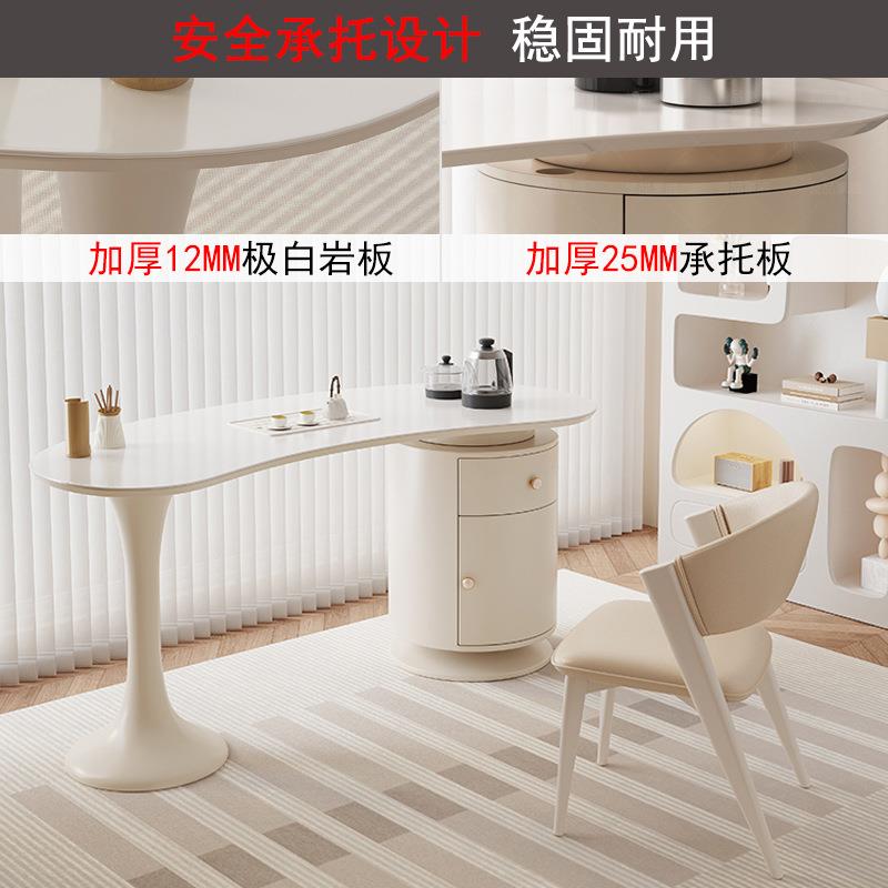 油现代简约奶风岩板阳茶台一体烧水壶家用小户茶型办ANL公室台桌