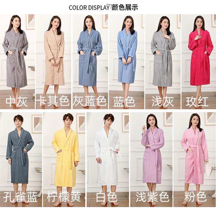 毛巾料浴袍32全棉吸浴衣酒店浴巾人民宿男女成水睡袍O做LGO