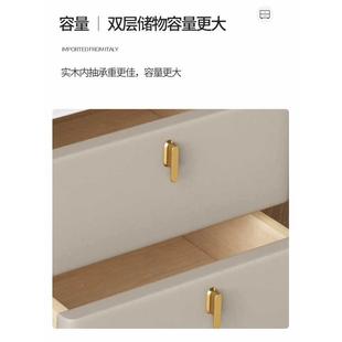 A简纳约床头柜家岩用卧室轻奢实木板储物柜小型意床头C V1Z式 01收