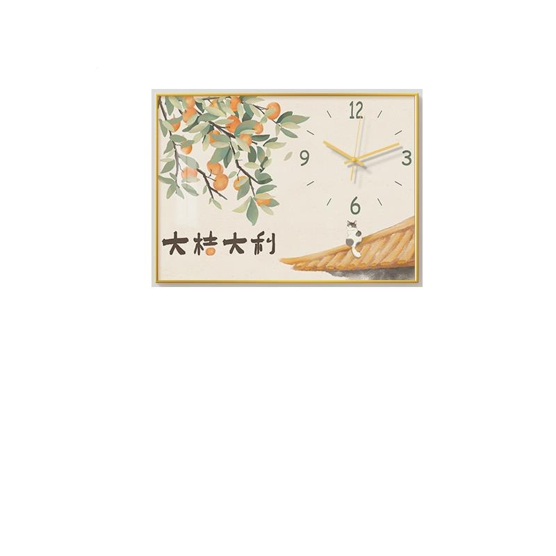 7画TX大F76876TJ吉大利猫电表箱装饰带时钟遮挡1新中式原木咪风配图片
