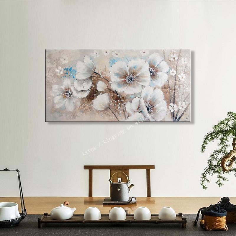 出口纯手绘花卉装饰画酒店装酒店装饰饰手床头画贸纯绘艺术外油画图片