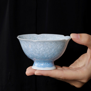 陶瓷窑变结晶釉茶杯个人专用高端主人杯冰花单杯茶具喝茶杯子