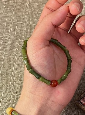 2025新款国风小众设计竹节玉石手链女显白节节高升时尚百搭饰品