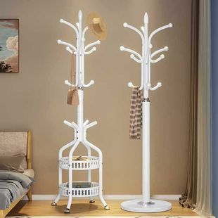 铁艺衣帽架落地室内挂衣架家用立式 衣服收纳架子多功能置物挂包架