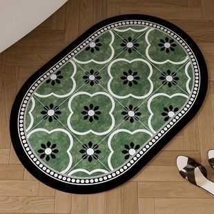 椭圆浴室地垫强吸水耐脏易打理防滑垫家用卫生间淋浴间硅藻泥地垫