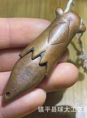 民俗老式红铜针线盒针线筒