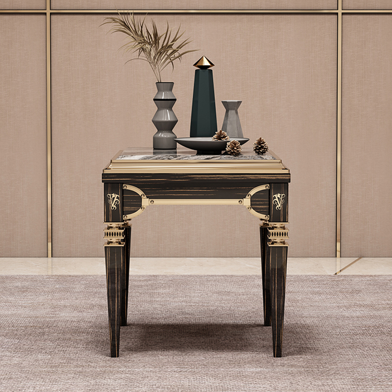 后现代实木大理石小茶几