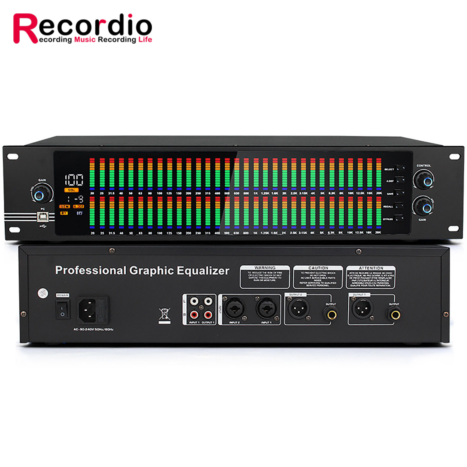 双31段电脑均衡器专业家用舞台演出高中低音EQ降噪酒吧 数字调音