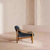 法式 中沙古风实木艺单人发美式 复古计休师闲客DUM厅布阳台书房单