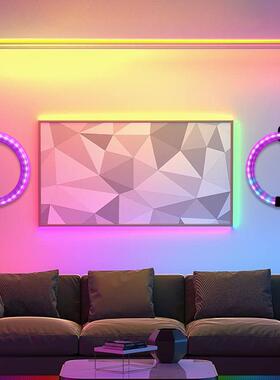 拾氛围灯RGB音拾律动彩拾音音灯51688电脑电竞氛围环形幻灯桌面创