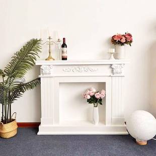 客厅宿发光装 装 民仿真奶油欧炉式 复509古壁雕花饰法式 饰柜置 美式