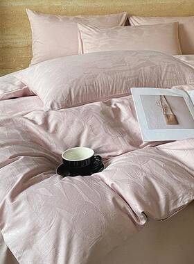 全棉贡缎60支四长绒棉纯VKR棉用奢件套四季款高支高密轻大提花床