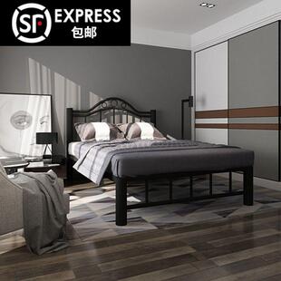 欧铁艺床1.5 房屋单双成人儿童床租架简主约公1.2 UFB1.8简易出式