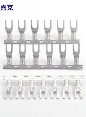 SSNB冷压紫铜国标连续叉形端子 U型裸端头连绕端子 紫铜横带铜带