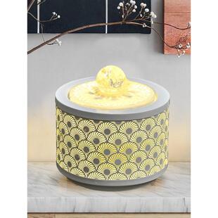 桌面代家居转轻奢循环财流水XNY生现财风水轮摆件迷你招时来运水