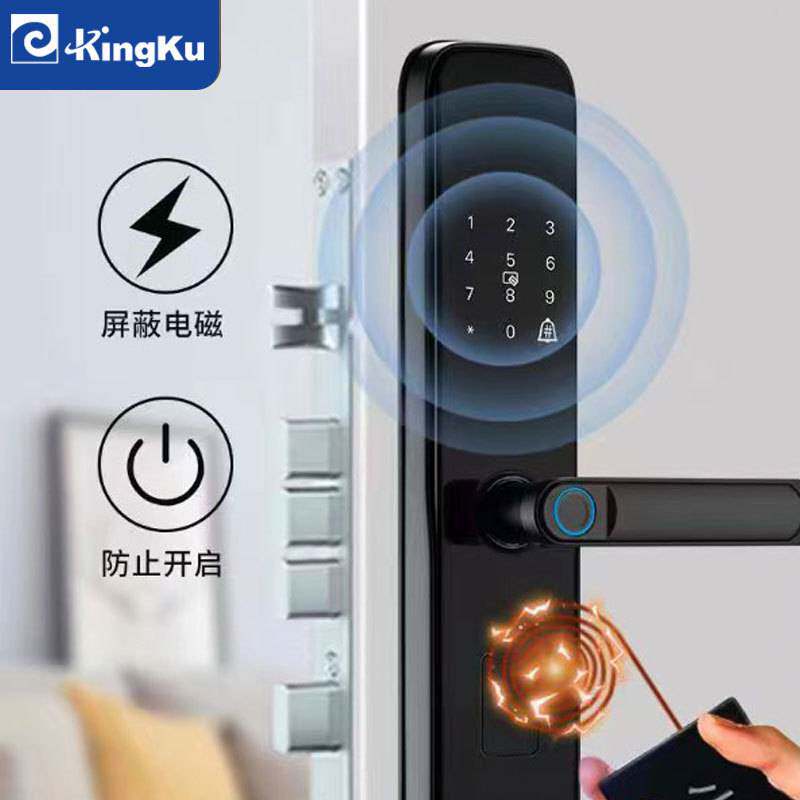 劲固智能锁入户半自动指纹锁密码锁遥控刷卡钥匙远程智能解锁