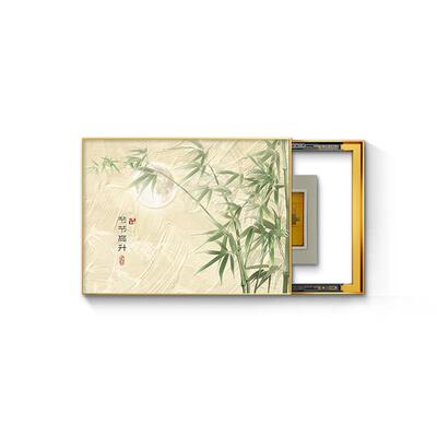 竹报平安竹子新挂画中式电表配箱装饰LM90333画免打遮孔推拉挡电