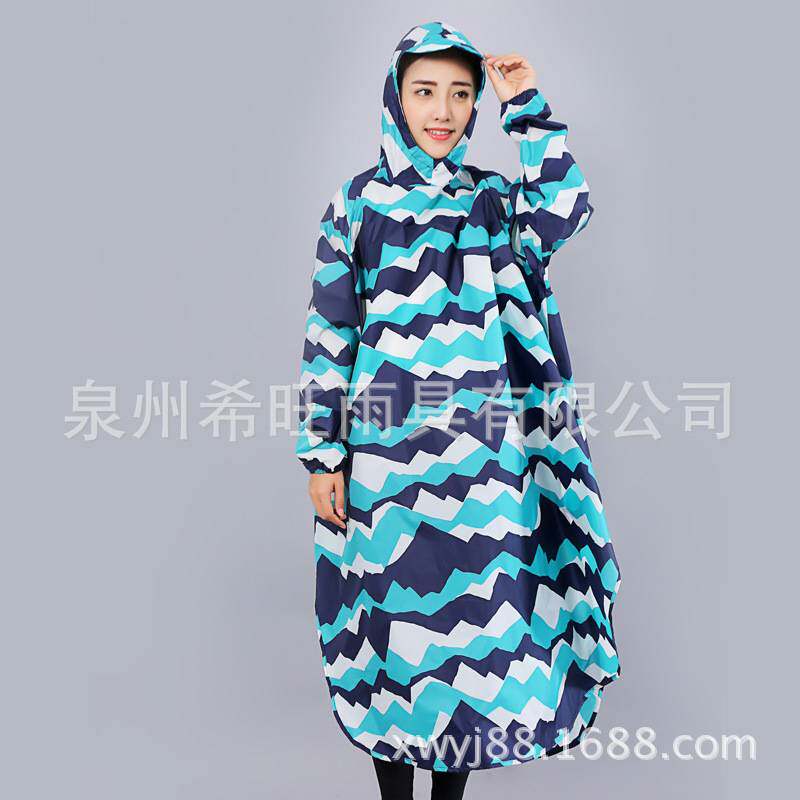 男女通用斗篷雨衣时尚雨衣女款超防水套头式雨披骑车休闲徒步雨衣