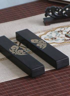 宝木质笔架光檀毛黑檀木明式书34355卷紫笔架笔挂笔搁文房四套装