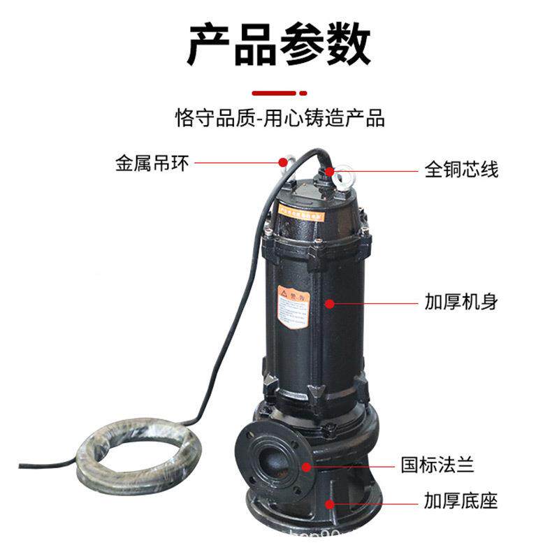 下室JCR排污泵2寸潜2.5寸3寸4寸污泵污水泵地下地车库0搅匀排污泵