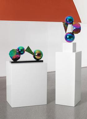 现代创几何电意镀不锈钢摆酒店样板客厅玄关桌面装TZ-91050房件饰