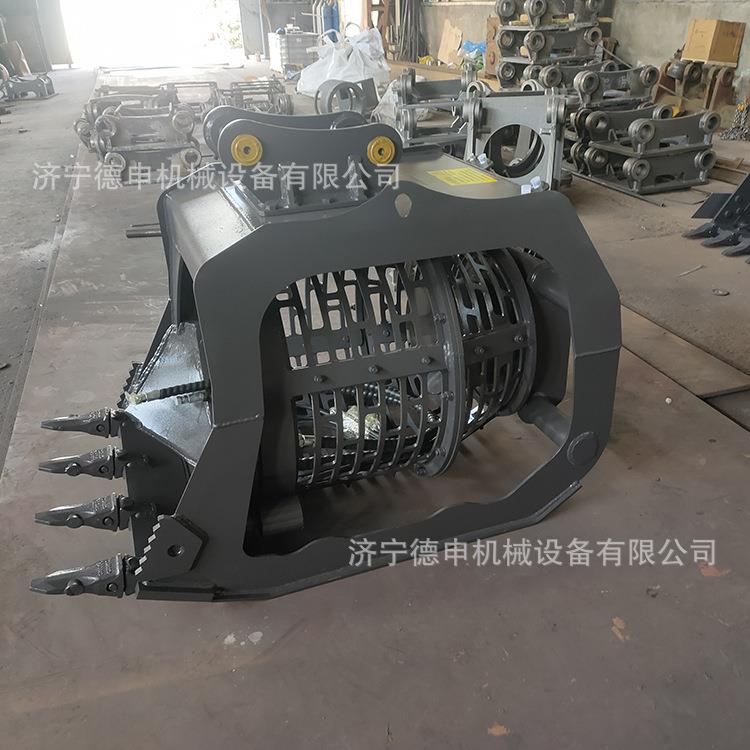 碎机分斗挖属具旋转式过筛斗施工作业筛水洗鹅卵石土粉石QAL铲斗