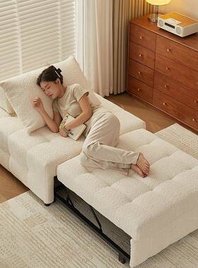 单人伸发沙床折叠两用2025新小户型客厅多功能二款合一抽拉缩CIJ