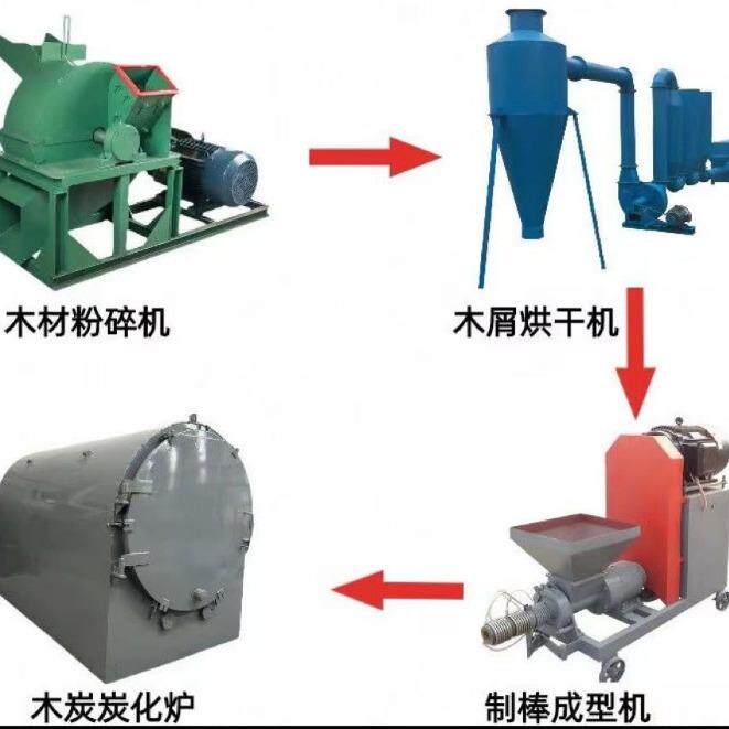 稻炭木壳椰壳秸秆材木粉碎成木屑锯203末挤压成棒木机小型家用设